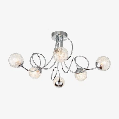 Knees Azul 6 Light Semi Flush Ceiling Light - Chrome