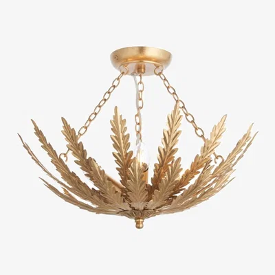 Knees Delphine 3 Light Semi Flush Ceiling Light - Gold
