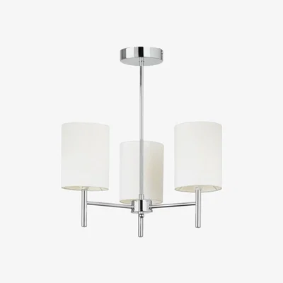 Knees Brio 3 Light Semi Flush Ceiling Light- Chrome