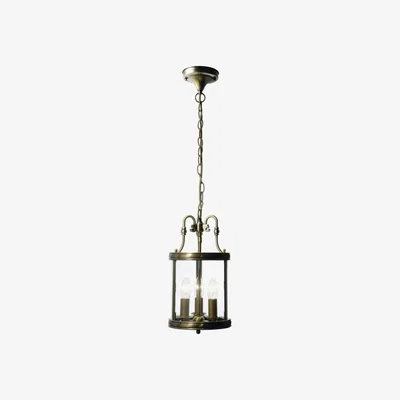 Knees dar lighting Lam0375 Lambeth Lantern Circular Hall Dual Mount Antique Brass