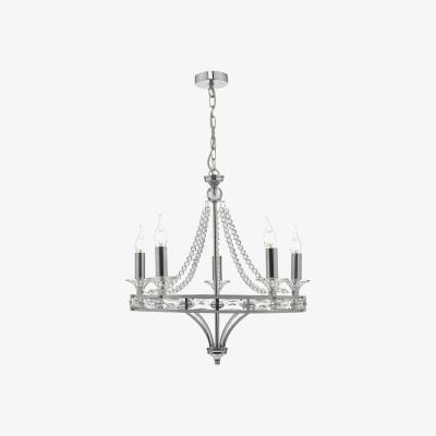 Knees dar lighting MAB0550 Mabry 5 Light Chandelier Polished Chrome and Crystal