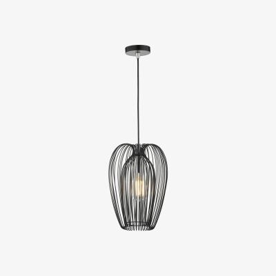 Knees dar lighting Ero0122 Ero 1 Light Single Pendant Black And Chrome