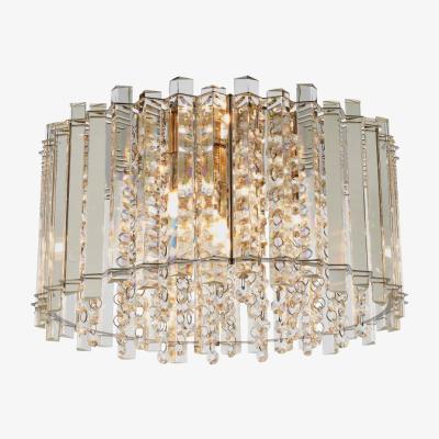 Knees Tororo 4 Light Flush Ceiling Light - Chrome/Crystal