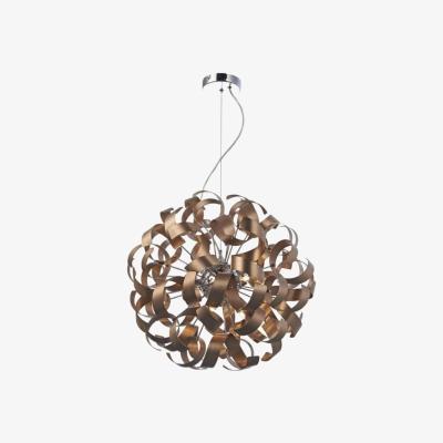 Knees dar lighting RAW1364 Rawley 9 Light Ribbon Pendant Brushed Copper