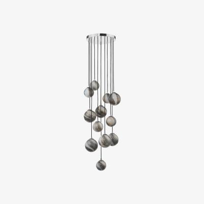 Knees dar lighting Mik1250 Mikara 12 Light Cluster Pendant Polished Chrome Glass 2.5m