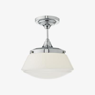 Knees dar lighting CAD0150 Caden Semi Flush Polished Chrome and Opal Glass IP44