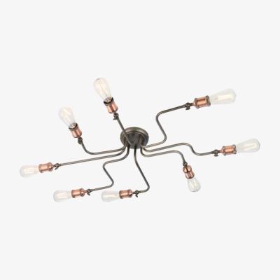 Knees Burzaco 8 Light Semi Flush Ceiling Light - Aged Copper