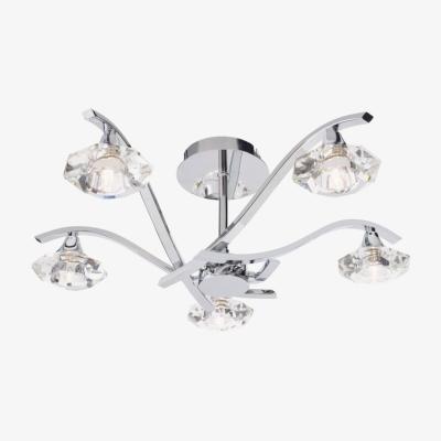Knees Ensenada 5 Light Semi Flush Ceiling Light - Chrome