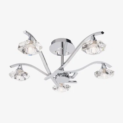 Knees Ensenada 5 Light Semi Flush Ceiling Light - Chrome