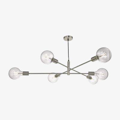 Knees dar lighting Ala0646 Alana 6 Light Pendant Satin Chrome