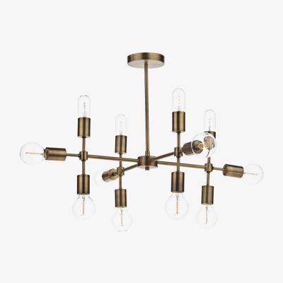Knees Dar Lighting COD1235 Code 12 Light Pendant Old Gold