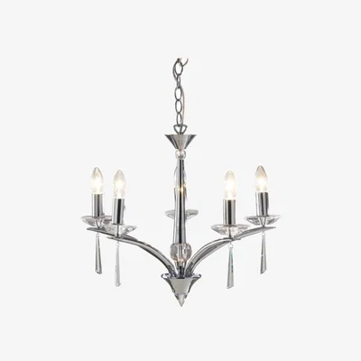 Knees dar lighting Hyp0550 Hyperion 5 Light Dual Mount Pendant Polished Chrome
