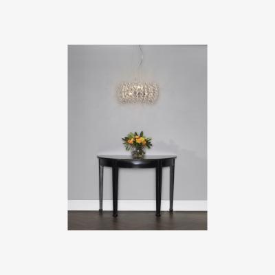Knees dar lighting Ses0650 Sestina 6 Light Pendant Crystal Beads Chrome Frame