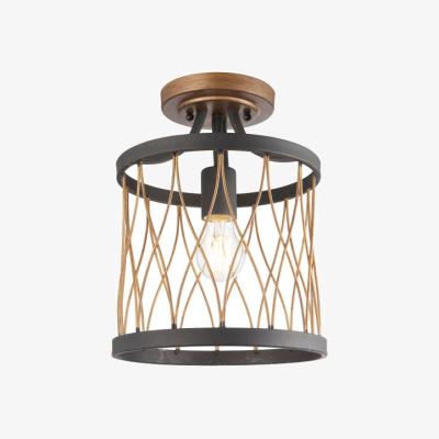 Knees Heston 1 Light Semi Flush Ceiling Light - Bronze