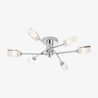 Knees dar lighting MOR6450 Morgan 6 Light Semi Flush Polished Chrome