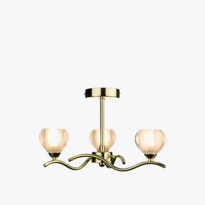 Knees Dar Lighting CYN0340 Cynthia 3 Light Semi Flush Polished Brass