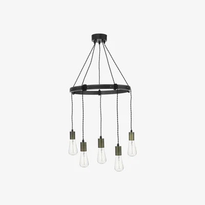 Knees Dar Lighting IVA0531 Ivan 5 Light Pendant Rustic