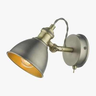 Knees dar lighting GOV0761 Governor Single Spotlight Antique Chrome Antique Brass