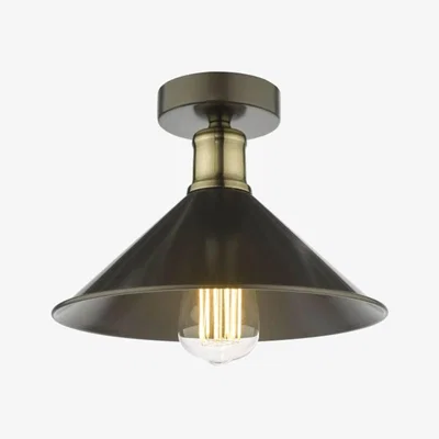 Knees dar lighting JAL0161 Jalen 1 Light Flush Graphite Antique Brass