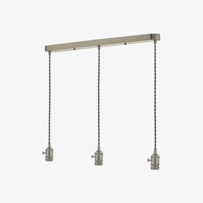 Knees dar lighting Spb3661 Accessory 3 Light Bar Suspension Antique Chrome With Grey Cable