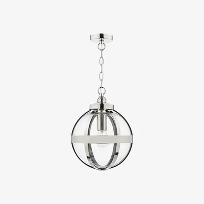 Knees dar lighting Hea0138 Heath 1 Light Pendant Polished Nickel