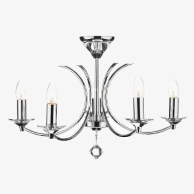 Knees dar lighting Med0550 Medusa 5 Light Dual Mount Pendant K9 Crystal Polished Chrome