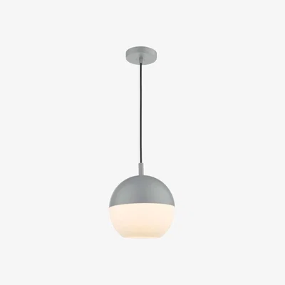 Knees dar lighting And0139 Andre 1 Light Single Pendant Grey Opal Glass