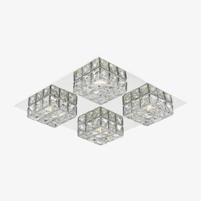 Knees dar lighting IMO0450 Imogen LED flush glass faceted squares Polished Chrome frame