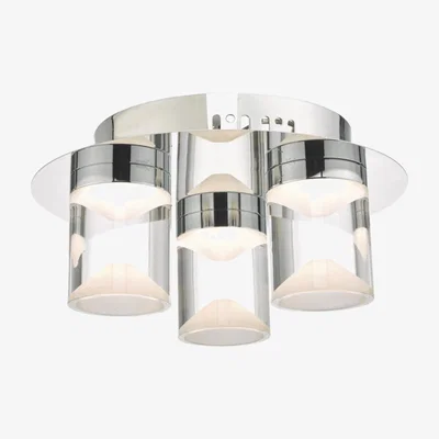 Knees dar lighting SUS5350 Susa 3 Light Flush Polished Chrome and Acrylic LED Bathroom IP44