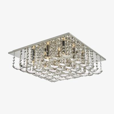Knees dar lighting ORE1350 Orella 9 Light Flush Polished Chrome and Crystal