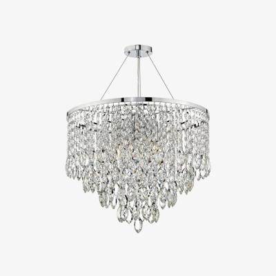 Knees dar lighting Pes0550 Pescara 5 Light Round Pendant Decorative Crystal