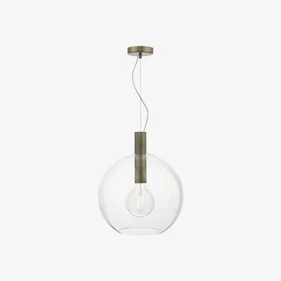 Knees Dar Lighting ZUL0163 Zula 1 Light Pendant Glass and Aged Bronze