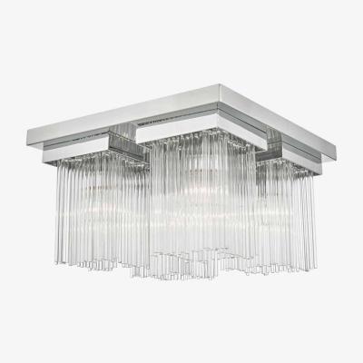 Knees dar lighting ODE5250 Odette 4 Light Flush Polished Chrome and Glass Rods