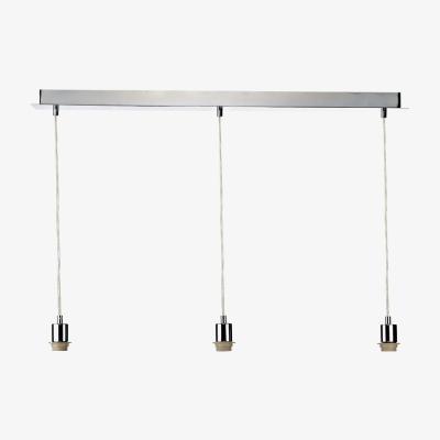 Knees dar lighting Sp365 3 Light Polished Chrome E27 Suspension With Clear Cable
