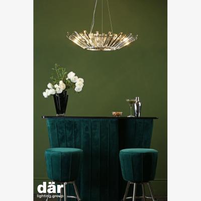 Knees dar lighting Nim0650 Nimbus 6 Light Single Pendant Polished Chrome Crystal