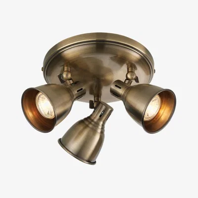 Knees Goya 3 Light Spotlight Plate - Antique Brass