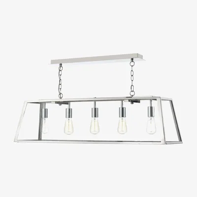 Knees dar lighting ACA0544 Academy 5 Light Pendant Stainless Steel