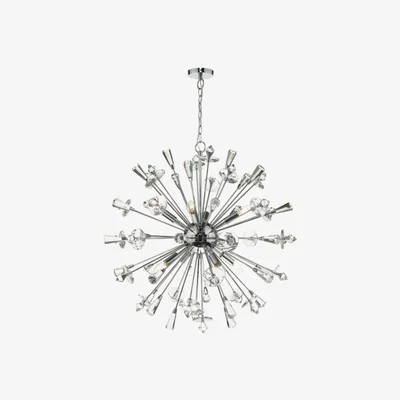 Knees dar lighting Exo0850 Exodus 8 Light Pendant Polished Chrome Crystal