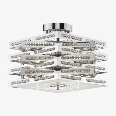 Knees dar lighting CUB0350 Cube 3 Light Pendant Polished Chrome