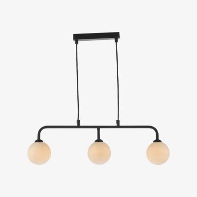 Knees dar lighting FEY6222-02 Feya 3 Light Bar Matt Black Opal Glass