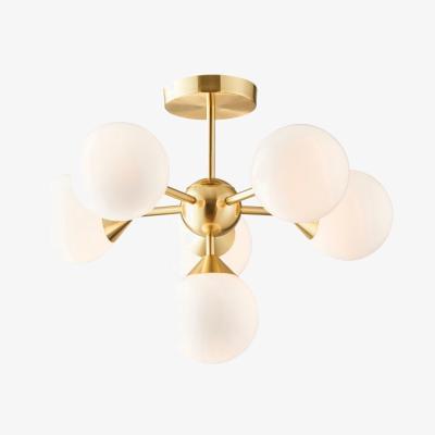 Knees Lules 6 Light Semi Flush Ceiling Light - Brushed Gold