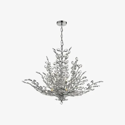 Knees dar lighting Cor1350 Cordelia 9 Light Pendant Polished Chrome and Crystal