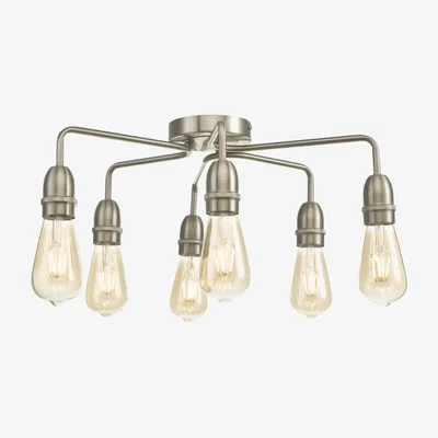 Knees dar lighting Kie0646 Kiefer 6 Light Flush Satin Chrome
