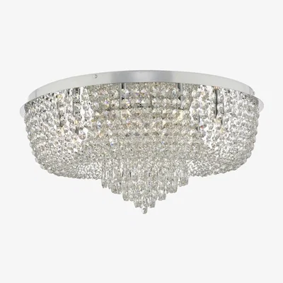 Knees dar lighting EIT4808 Eitan 12 Light Beaded Flush Clear and Polished Chrome