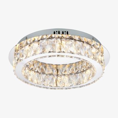 Knees Lira?1 Light Flush Ceiling Light - Chrome/Crystal