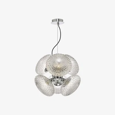Knees dar lighting Bib0650 Bibiana 6 Light Pendant Polished Chrome And Clear Glass