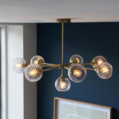 Knees Allegra 8 Pendant Light - Antique Brass