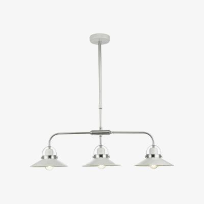 Knees dar lighting LID032 Liden 3 Light Bar Pendant White And Polished Chrome