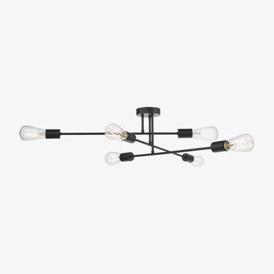 Knees dar lighting Nev6422 Neve 6 Light Flush Matt Black