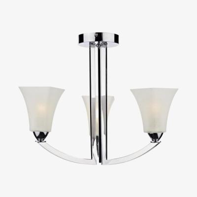 Knees Dar Lighting ARL0350 Arlington 3 Light Semi Flush Polished Chrome
